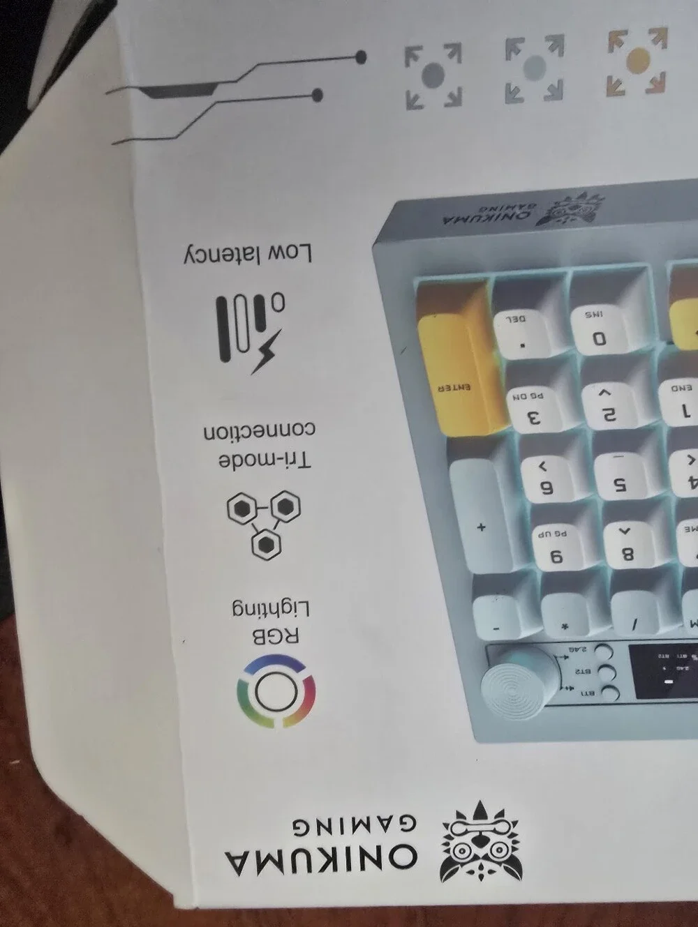Onikuma G80 94 Keys Keyboard with Yellow Accent Keys 3 Modes With Knob &  Screen